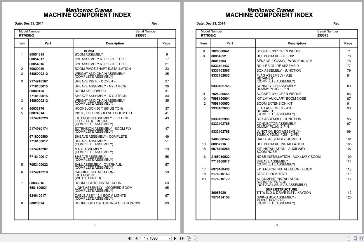 Grove Crane RT765E 2 235075 Parts Manual 2014 (1)