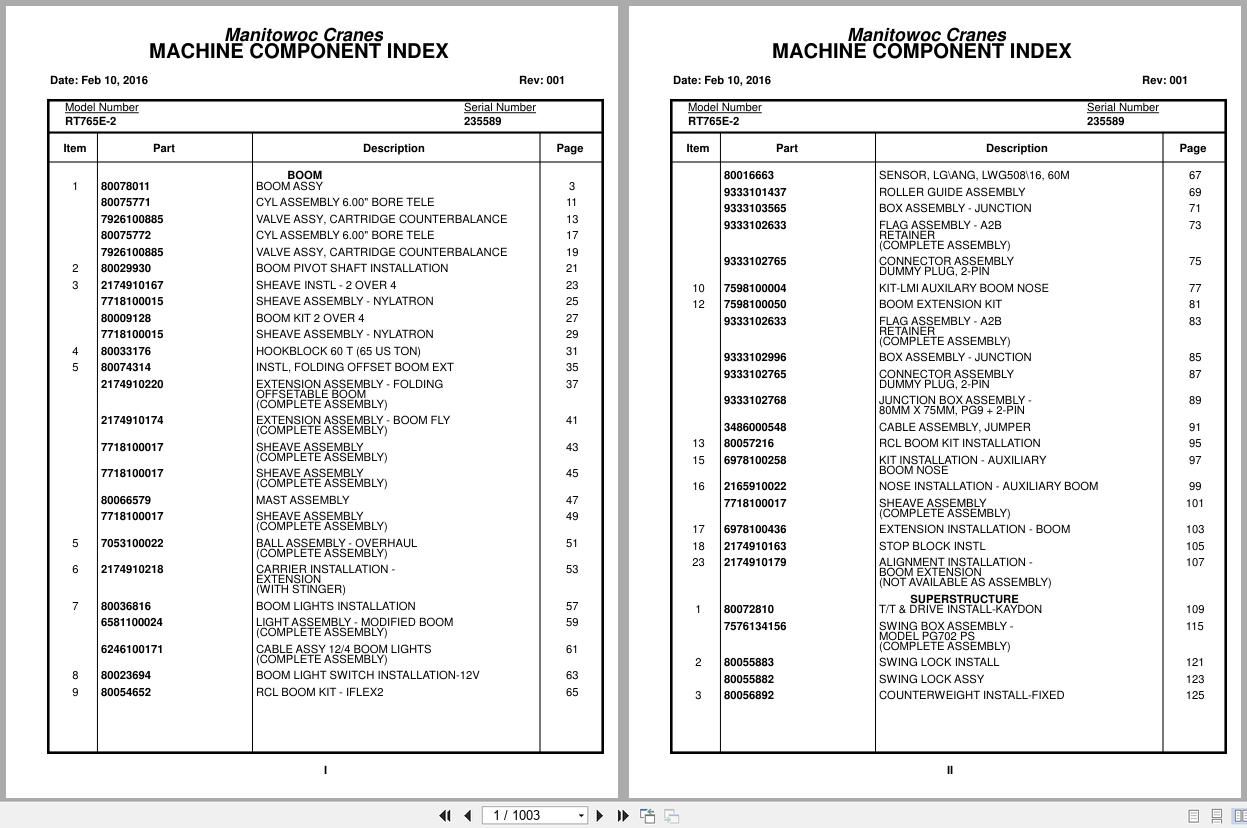 Grove Crane RT765E 2 235589 Parts Manual 2016 (1)