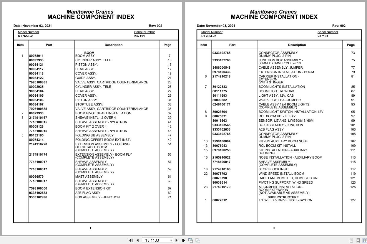 Grove Crane RT765E 2 237191 Parts Manual 2021 (1)