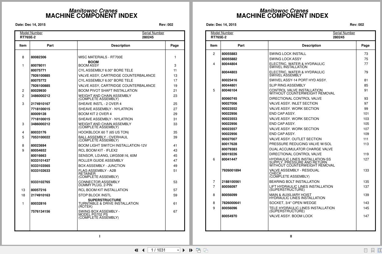 Grove Crane RT765E 2 280245 Parts Manual 2015 (1)