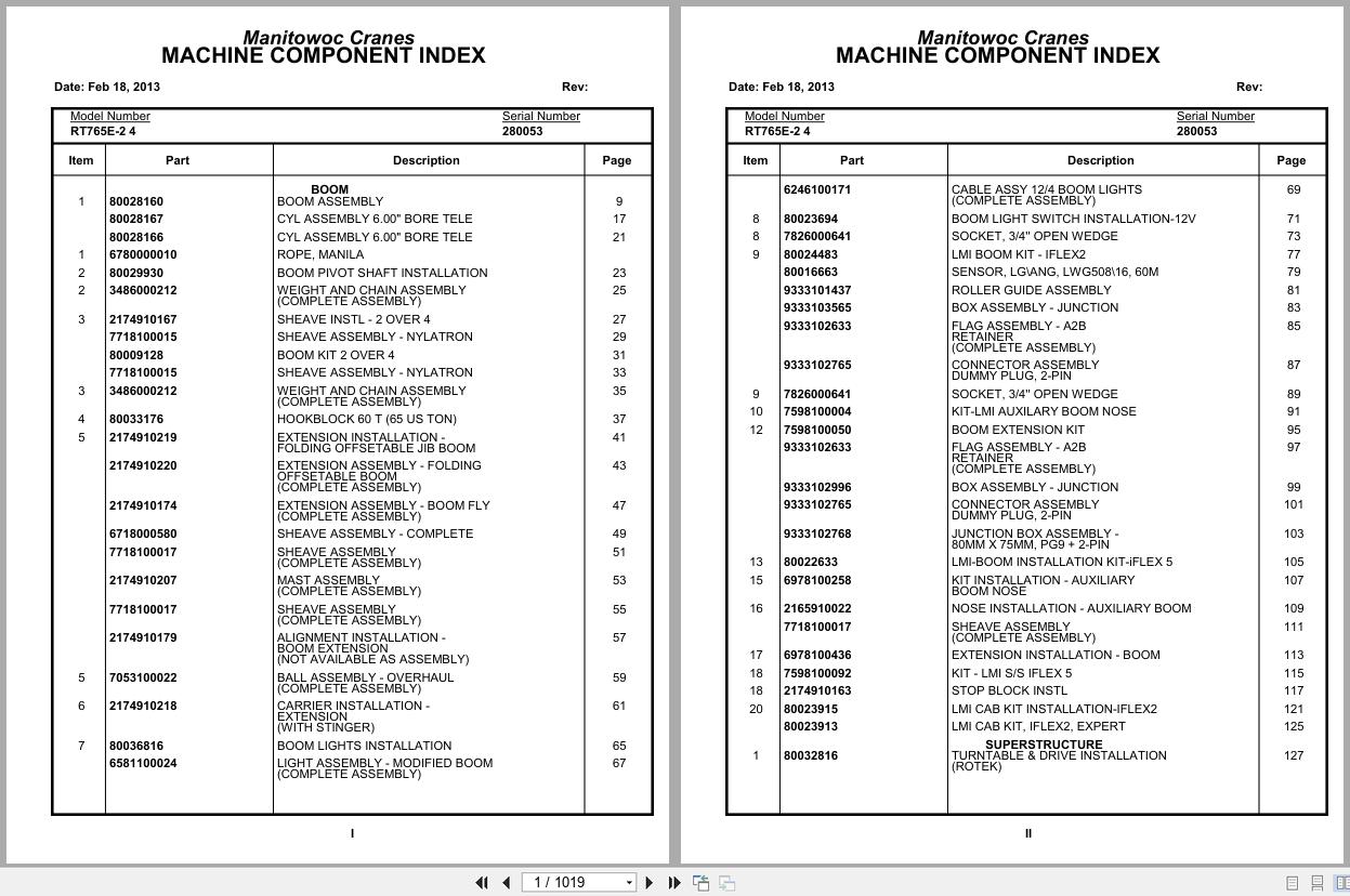 Grove Crane RT765E 2 4 280053 Parts Manual 2013 (1)