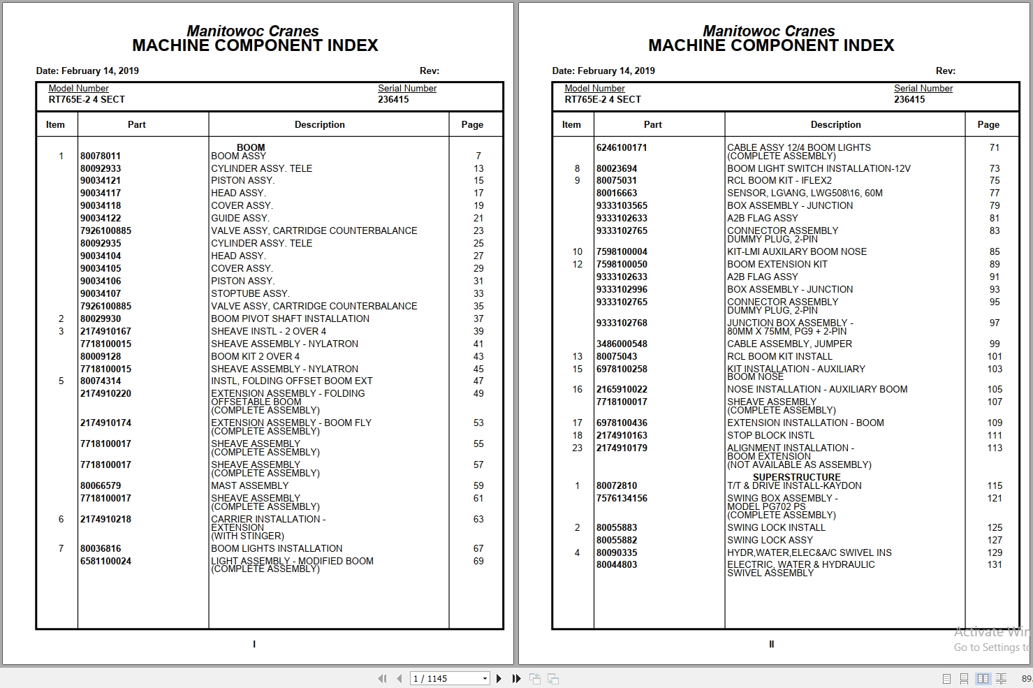 Grove Crane RT765E 2 4 SECT 236415 Parts Manual 2019 (1)