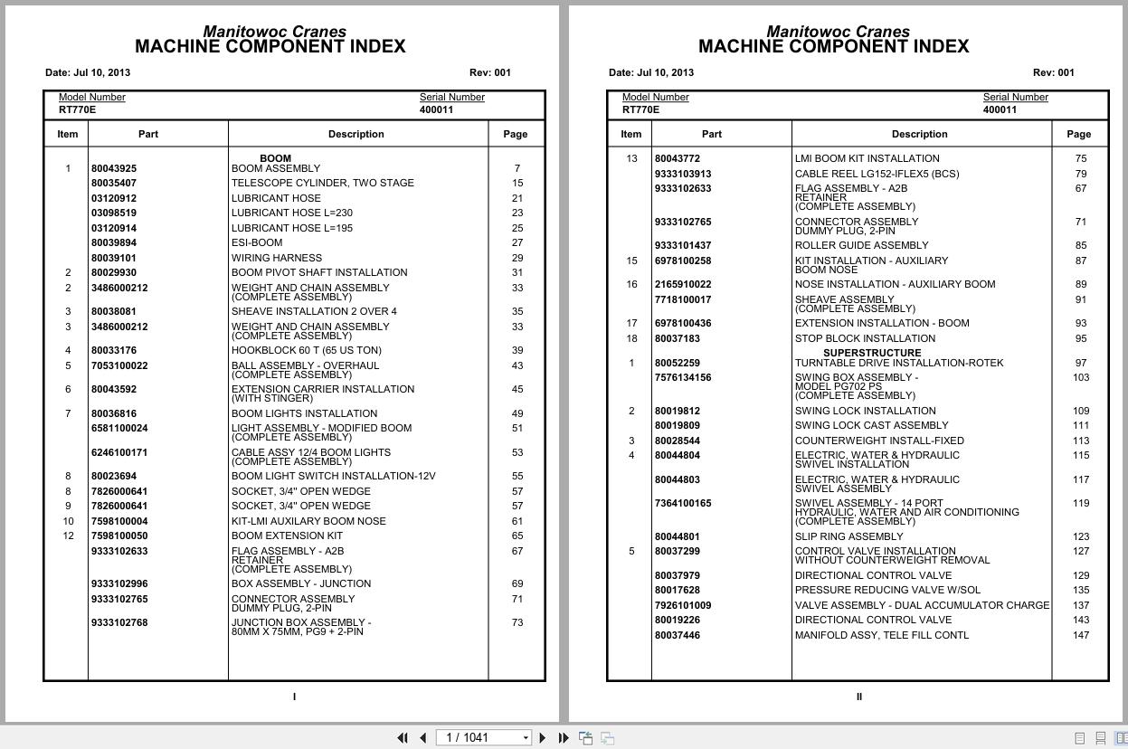 Grove Crane RT770E 400011 Parts Manual 2013 (1)