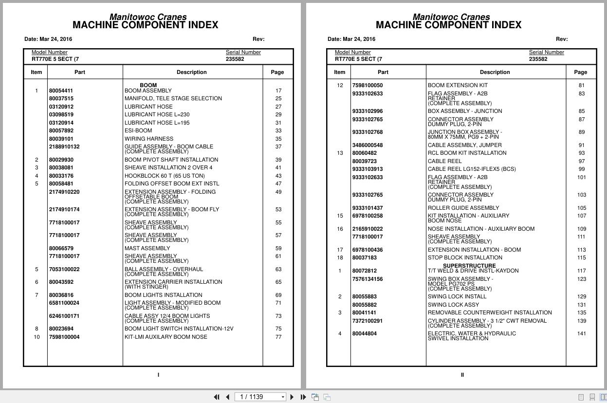 Grove Crane RT770E 5 SECT 235582 Parts Manual 2016 (1)