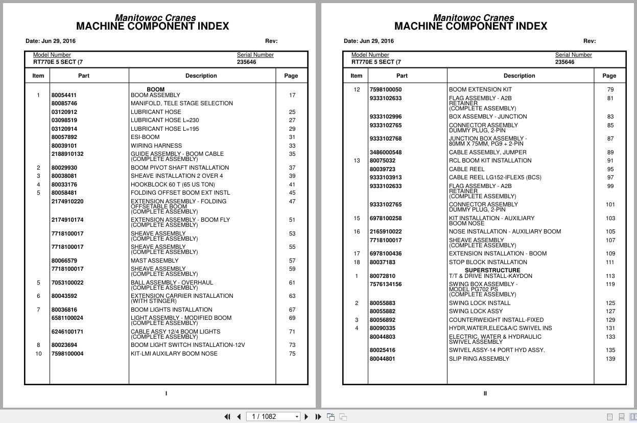 Grove Crane RT770E 5 SECT 235646 Parts Manual 2016 (1)