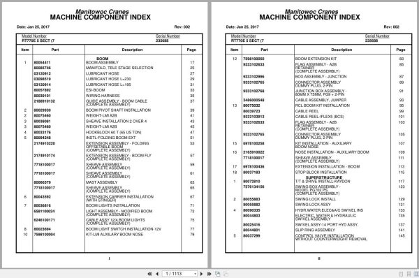 Grove Crane RT770E 5 SECT 235688 Parts Manual 2017 (1)