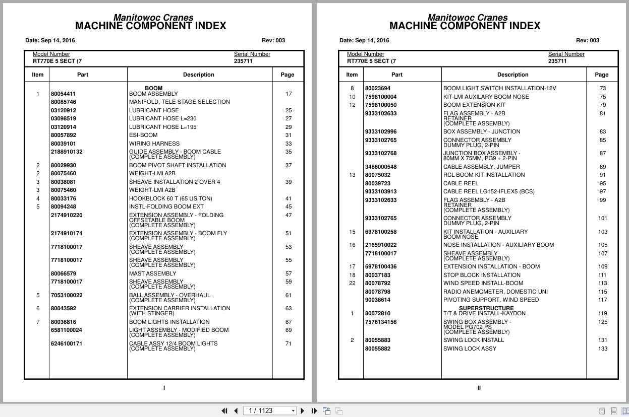 Grove Crane RT770E 5 SECT 235711 Parts Manual 2016 (1)