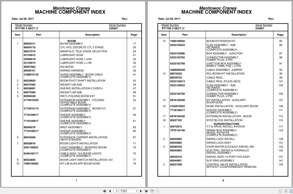 Grove Crane RT770E 5 SECT 235967 Parts Manual 2017 (1)