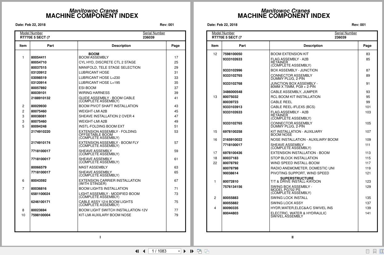 Grove Crane RT770E 5 SECT 236039 Parts Manual 2018 (1)