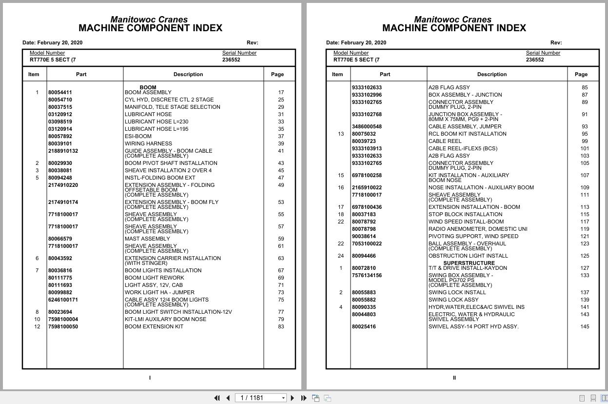 Grove Crane RT770E 5 SECT 236552 Parts Manual 2020 (1)