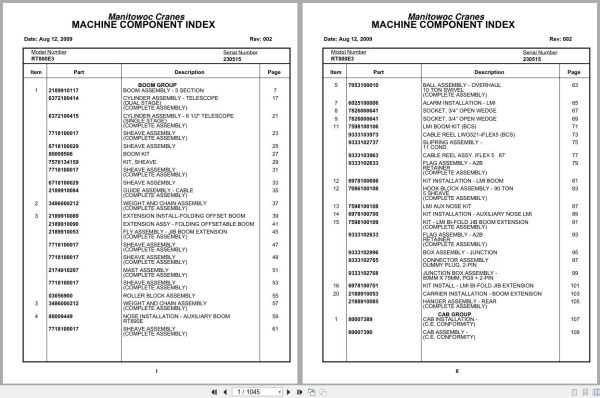 Grove Crane RT800E 230515 Parts Manual 2009 (1)