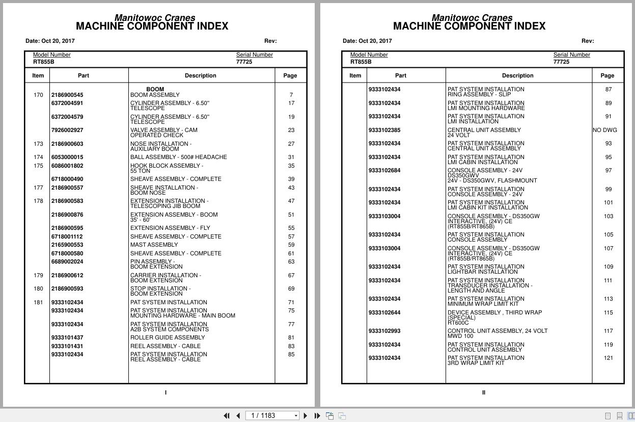 Grove Crane RT855B 77725 Parts Manual 2017 (1)
