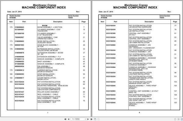 Grove Crane RT855B 79444 Parts Manual 2014 (1)