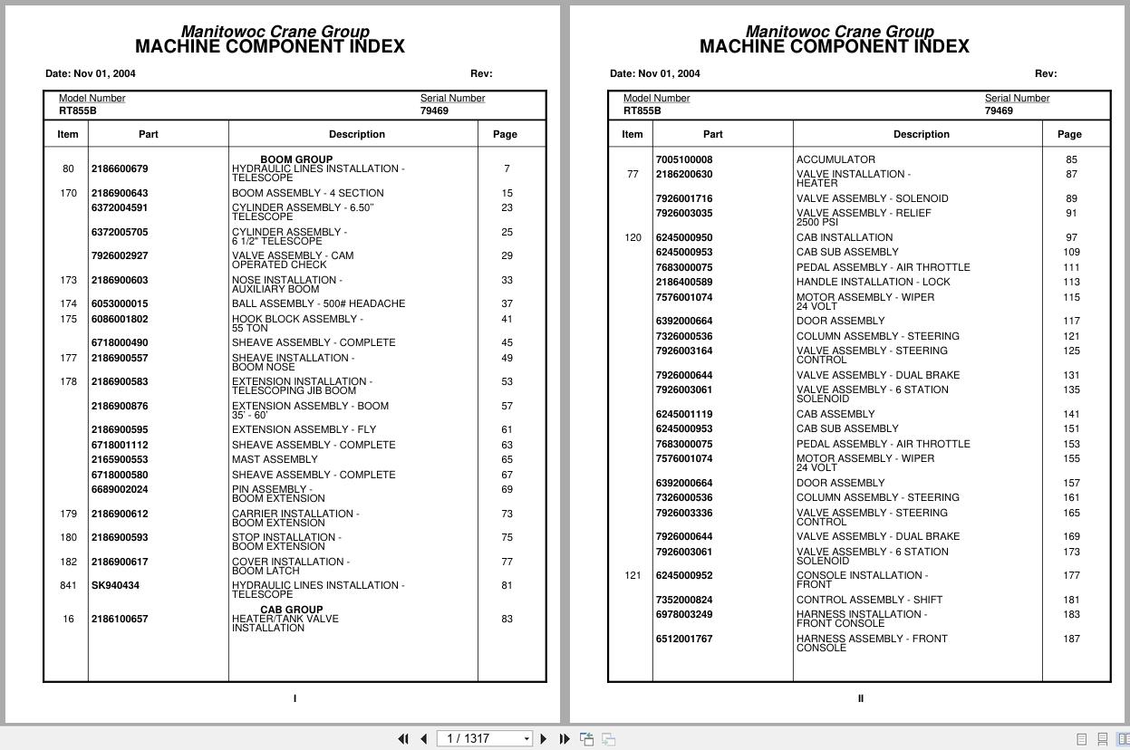 Grove Crane RT855B 79469 Parts Manual 2004 (1)