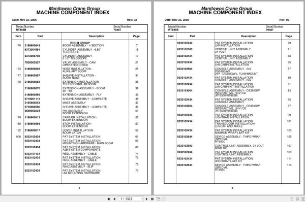 Grove Crane RT855B 79487 Parts Manual 2005 (1)