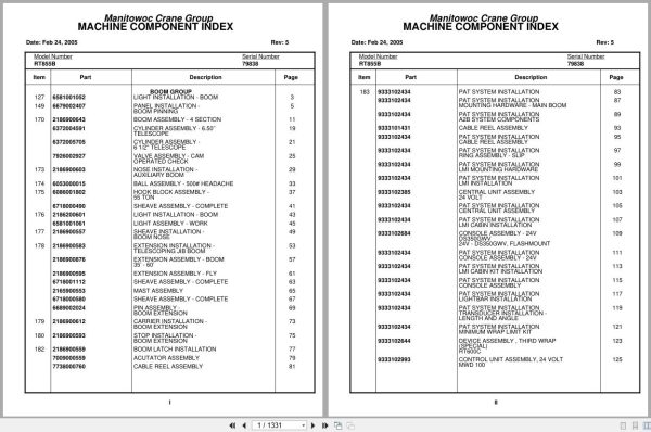 Grove Crane RT855B 79838 Parts Manual 2005 (1)