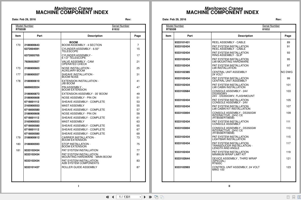 Grove Crane RT855B 81832 Parts Manual 2016 (1)