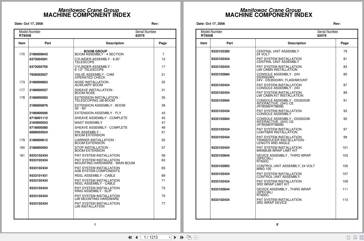 Grove Crane RT855B 82078 Parts Manual 2006 (1)