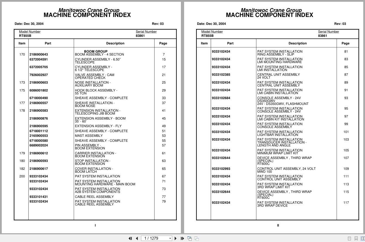 Grove Crane RT855B 83861 Parts Manual 2004 (1)