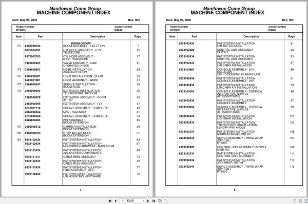 Grove Crane RT855B 83942 Parts Manual 2005 (1)
