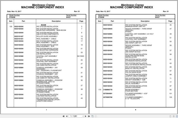 Grove Crane RT855B 84437 Parts Manual 2017 (1)