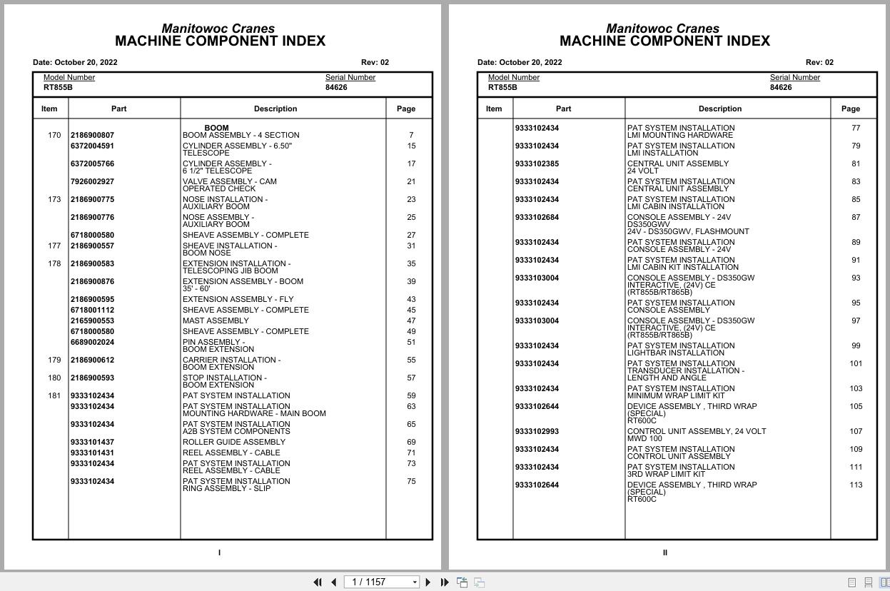 Grove Crane RT855B 84626 Parts Manual 2022 (1)