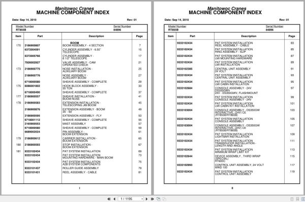 Grove Crane RT855B 84896 Parts Manual 2010 (1)