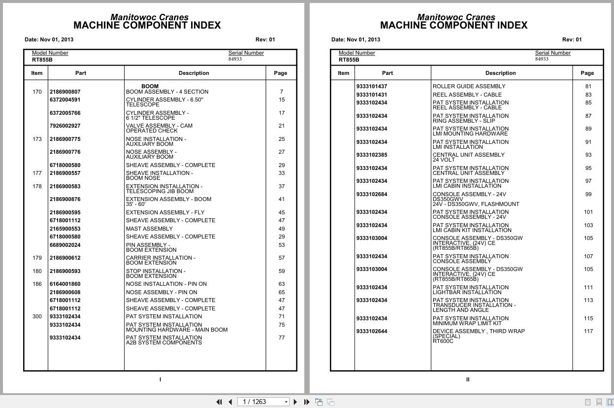 Grove Crane RT855B 84933 Parts Manual 2013 (1)