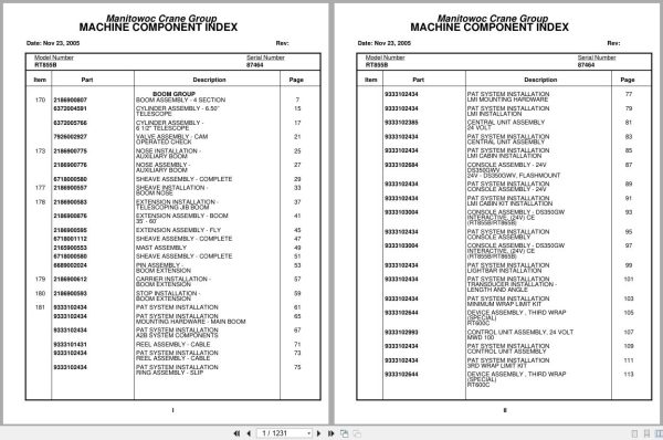 Grove Crane RT855B 87464 Parts Manual 2005 (1)