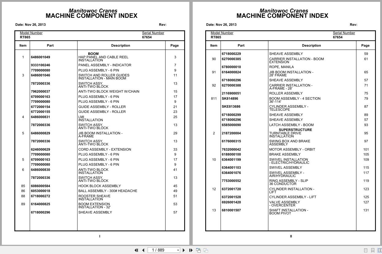 Grove Crane RT865 67654 Parts Manual 2013 (1)