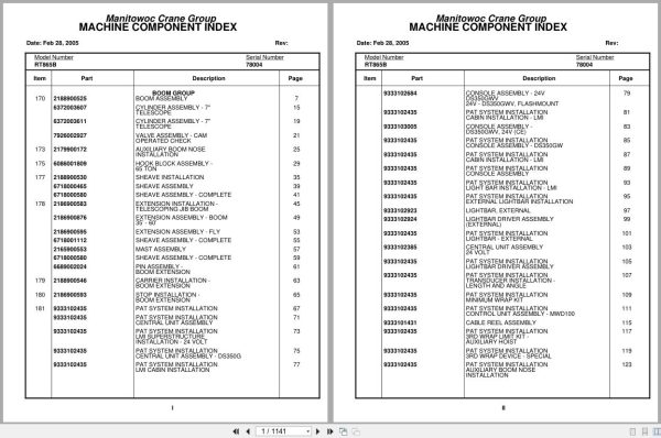Grove Crane RT865B 78004 Parts Manual 2005 (1)