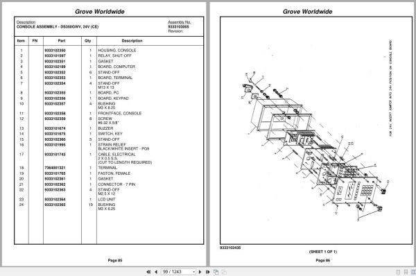 Grove Crane RT865B 83098 Parts Manual 2004 (2)
