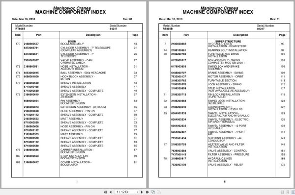 Grove Crane RT865B 84247 Parts Manual 2010 (1)