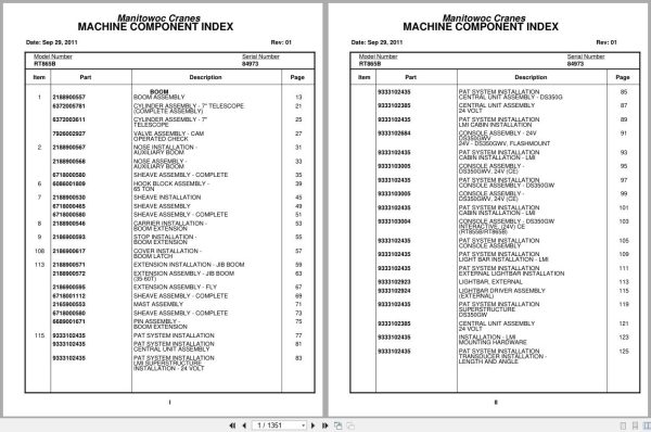Grove Crane RT865B 84973 Parts Manual 2011 (1)