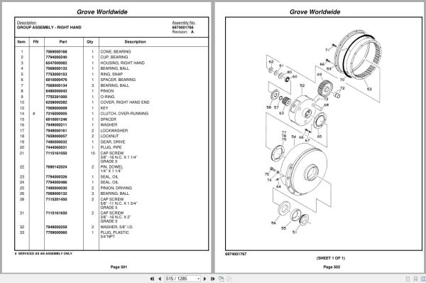 Grove Crane RT865B 86714 Parts Manual 2003 (2)