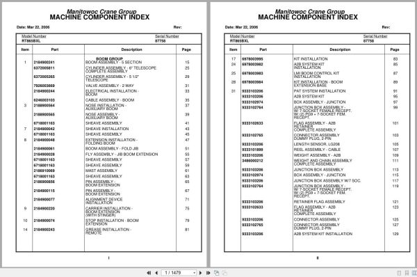 Grove Crane RT865BXL 87758 Parts Manual 2006 (1)