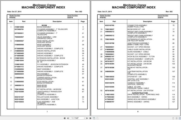 Grove Crane RT865C 222019 Parts Manual 2014 (1)