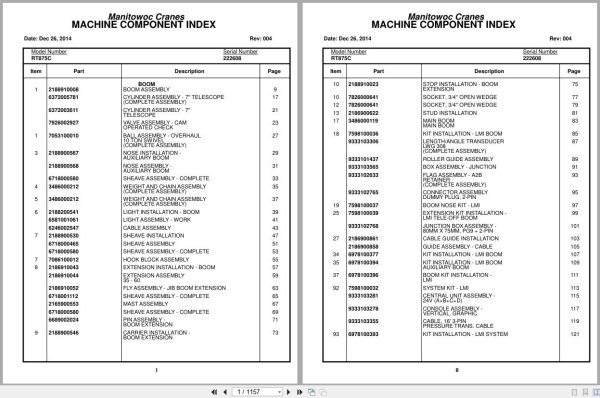 Grove Crane RT875C 222608 Parts Manual 2014 (1)