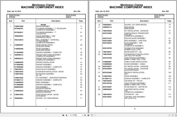 Grove Crane RT875C 222813 Parts Manual 2015 (1)