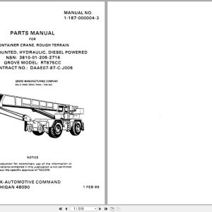 Grove Crane RT875CC Parts Manual 11870000043 (1)