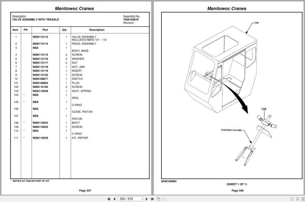 Grove Crane RT875E3 225940 Parts Manual 2012 (2)