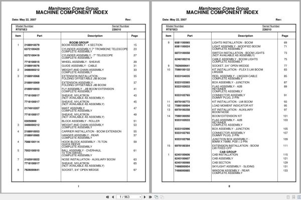 Grove Crane RT875E3 226010 Parts Manual 2007 (1)