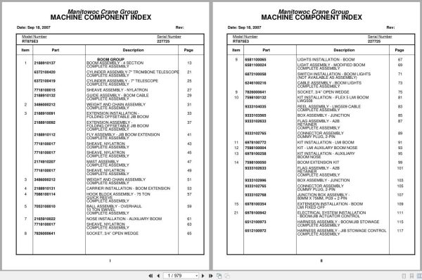 Grove Crane RT875E3 227725 Parts Manual 2007 (1)