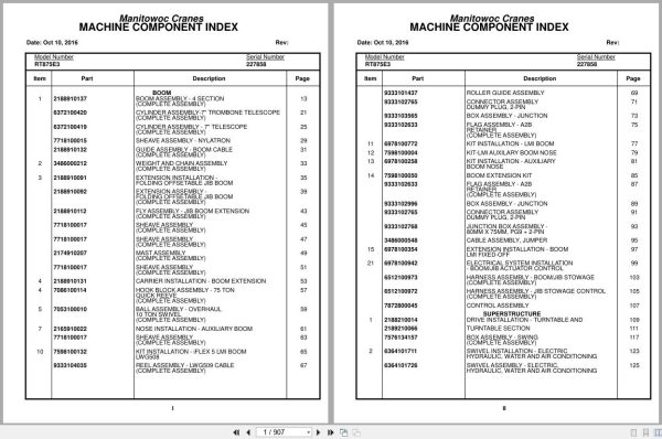 Grove Crane RT875E3 227858 Parts Manual 2016 (1)