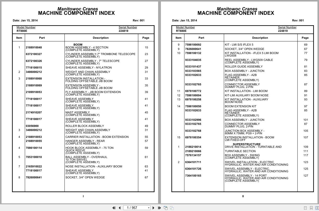 Grove Crane RT880E 224819 Parts Manual 2014 (1)