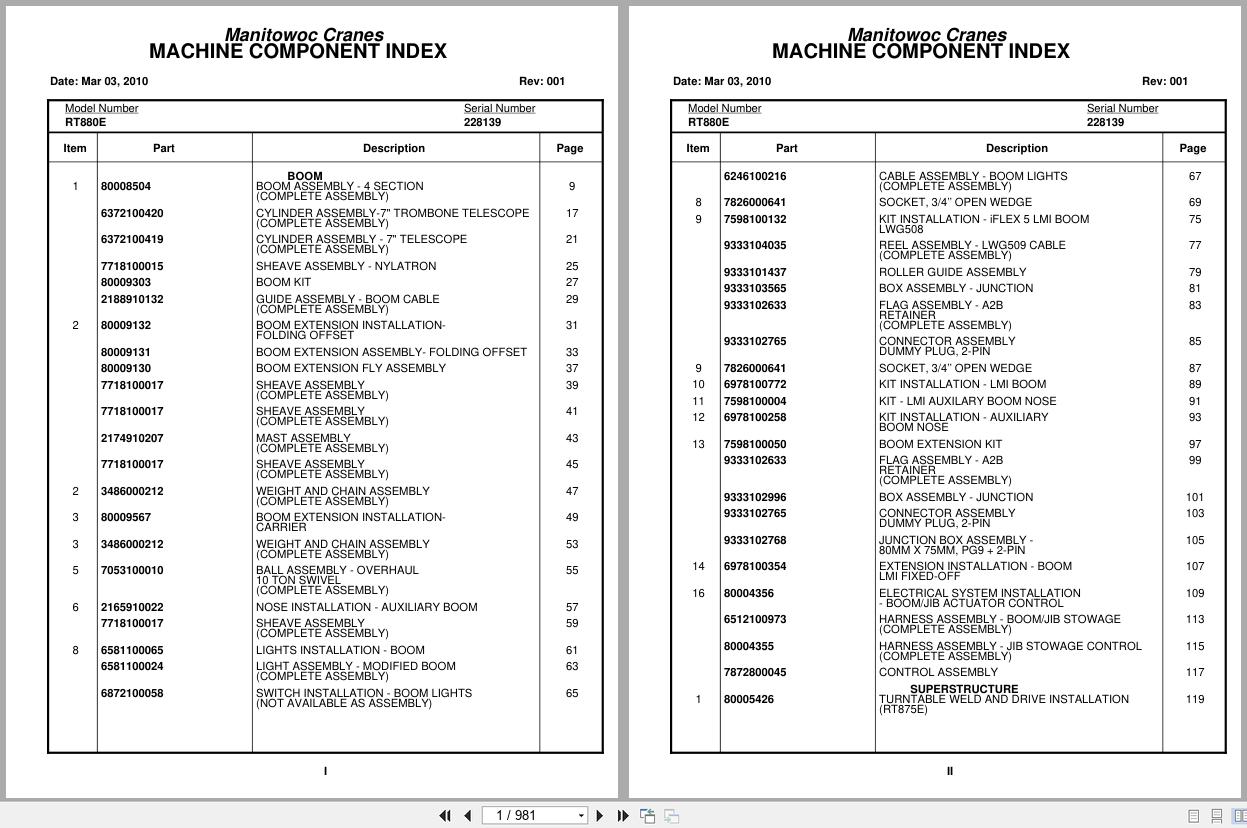 Grove Crane RT880E 228139 Parts Manual 2010 (1)