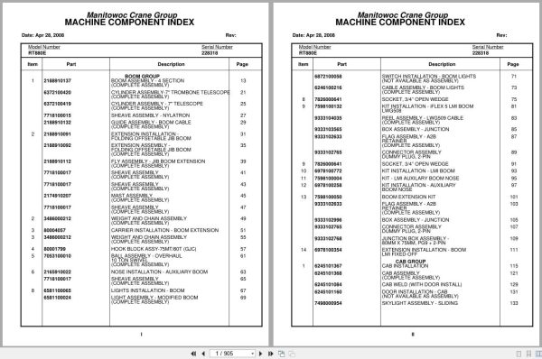 Grove Crane RT880E 228318 Parts Manual 2008 (1)
