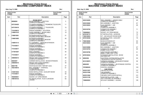 Grove Crane RT880E 228386 Parts Manual 2008 (1)