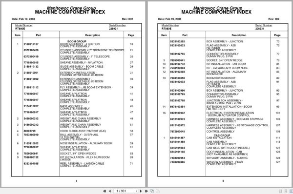 Grove Crane RT880E 228931 Parts Manual 2008 (1)