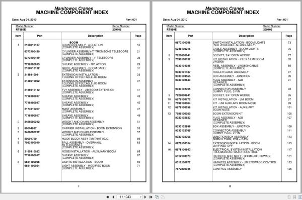 Grove Crane RT880E 229106 Parts Manual 2010 (1)